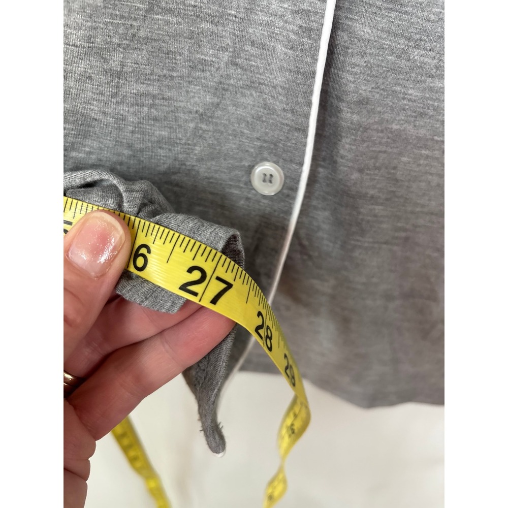 Cozy Earth Women XL Gray Bamboo Long Sleeve Pajama Top Button Down Sleep Shirt - Picture 8 of 9
